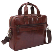 Ashwood Leather Double Handle Laptop Bag - Brown