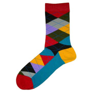 Bassin and Brown Argyle Socks - Multi-colour