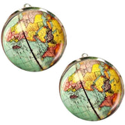 Bassin and Brown Earth Globe Cufflinks - Blue/Yellow/Pink