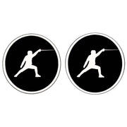 Bassin and Brown Fencing Cufflinks - Black/White