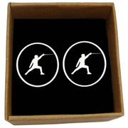 Bassin and Brown Fencing Cufflinks - Black/White