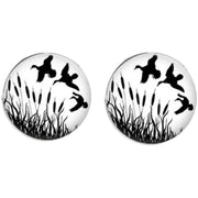 Bassin and Brown Flying Ducks Cufflinks - White/Black