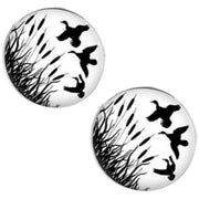 Bassin and Brown Flying Ducks Cufflinks - White/Black