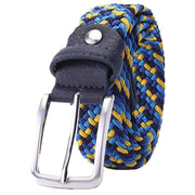 Bassin and Brown Four Colour Woven Belt - Navy/Royal Blue/French Blue/Yellow