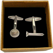 Bassin and Brown Golf Ball Cufflinks - Silver