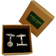 Bassin and Brown Golf Ball Cufflinks - Silver