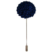 Bassin and Brown Large Flower Lapel Pin - Navy