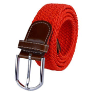 Bassin and Brown Plain Elasticated Woven Belt - Red