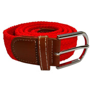 Bassin and Brown Plain Elasticated Woven Belt - Red