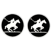 Bassin and Brown Polo Player Cufflinks - Black/White