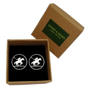 Bassin and Brown Polo Player Cufflinks - Black/White