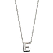 Beginnings E Initial Plain Necklace - Silver