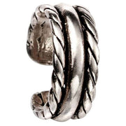 Beginnings Three Band Rope Ear Cuff - Silver