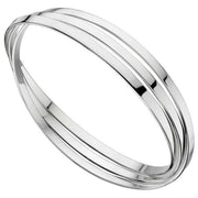 Beginnings Triple Russian Wedding Bangle - Silver