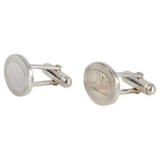 David Van Hagen Engraved Edge Hallmarked Cufflinks - Silver