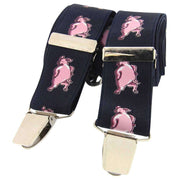 David Van Hagen Funny Pigs Classic Country Braces - Navy/Pink