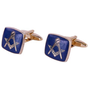 David Van Hagen Masonic Enamel Square Cufflinks - Blue