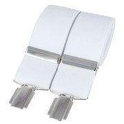 David Van Hagen Plain 35mm Clip Braces - White/Silver