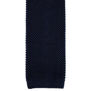 David Van Hagen Plain Knitted Tie - Navy