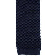 David Van Hagen Plain Knitted Tie - Navy