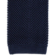 David Van Hagen Plain Knitted Tie - Navy