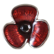 David Van Hagen Poppy Cravat Pin - Red/Silver