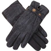 Dents Laura Strap Detail Suede Gloves  - Navy