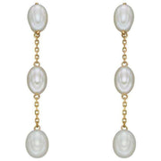 Elements Gold Tier Drop Freshwater Pearl Earrings - Yellow Gold