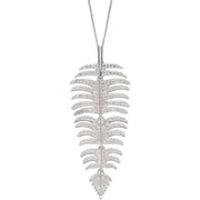 Elements Silver CZ Palm Leaf Pendant - Silver