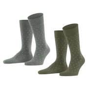 Esprit Fine Dot 2 Pack Socks - Green