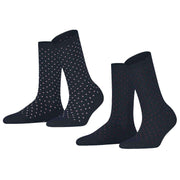 Esprit Fine Dot 2 Pack Socks - Marine Navy