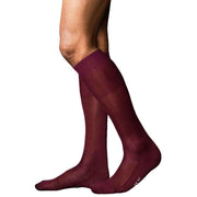 Falke No4 Pure Silk Knee High Socks - Barolo Red