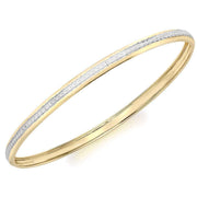 KJ Beckett Diamond Cut Bangle - Yellow Gold/Silver