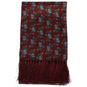 Knightsbridge Neckwear Paisley Aviator Silk Scarf - Burgundy