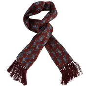 Knightsbridge Neckwear Paisley Aviator Silk Scarf - Burgundy