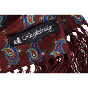Knightsbridge Neckwear Paisley Aviator Silk Scarf - Burgundy
