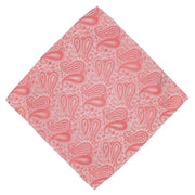 Michelsons of London Tonal Polyester Paisley Pocket Square and Tie Set - Coral Pink