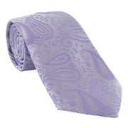 Michelsons of London Tonal Polyester Paisley Pocket Square and Tie Set - Lilac