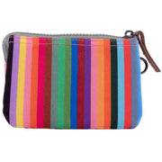 Roka Carnaby Small Sustainable Canvas Striped Wallet - Multi-colour