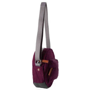 Roka Paddington B Small Sustainable Canvas Crossbody Bag - Sienna Burgundy