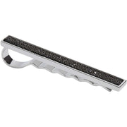 Simon Carter Crystal Fabric Tie Slide - Black