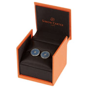 Simon Carter Stained Glass Enamel Flower Cufflinks - Navy