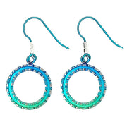 Ti2 Titanium Coastal Edge Small Drop Earrings - Green