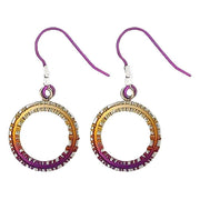 Ti2 Titanium Coastal Edge Small Drop Earrings - Purple