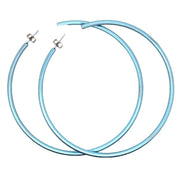 Ti2 Titanium Extra Large Round Hoop Earrings - Light Blue