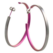 Ti2 Titanium Large Hoop Earrings - Candy Pink