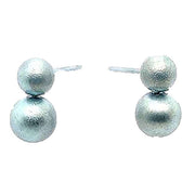 Ti2 Titanium Stacked Bead Stud Earrings - Light Green