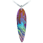 Ti2 Titanium Swirl Pattern Pendant - Rainbow